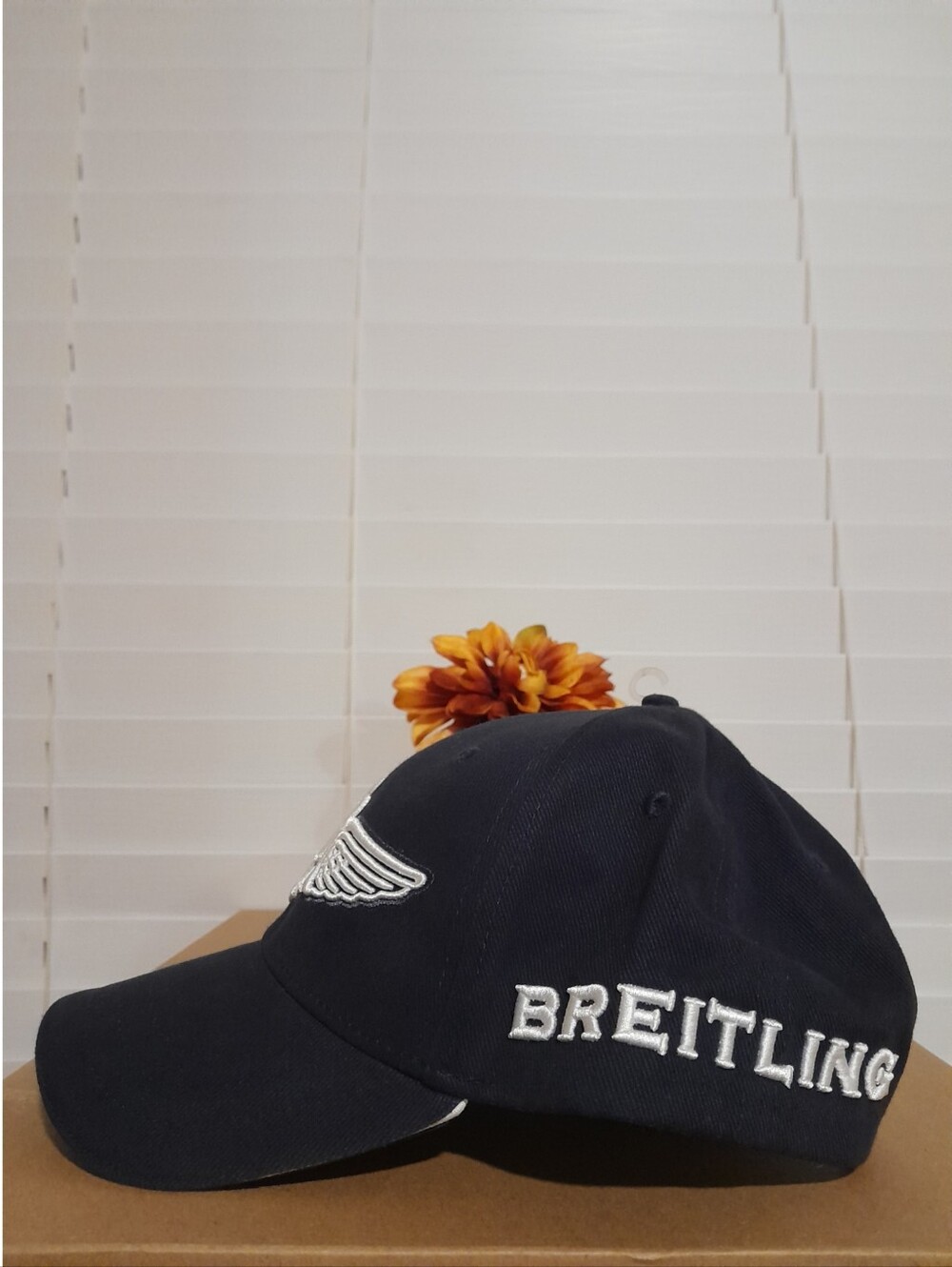 Breitling Watches Promo Hat Navy Blue Embroidered Winged Anchor Logo Cap